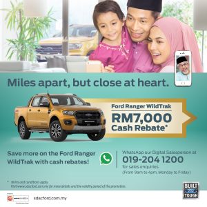 Ford Offers RM7,000 Cash Rebate for Ranger WildTrak