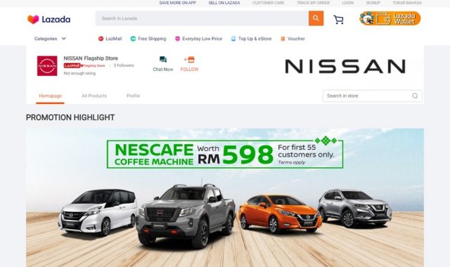 Nissan Flagship Store in Lazada